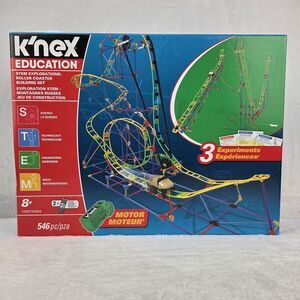 K'NEX Education Roller Coaster STEM Building Set 546 Pc Motor NEW Open Box 77078